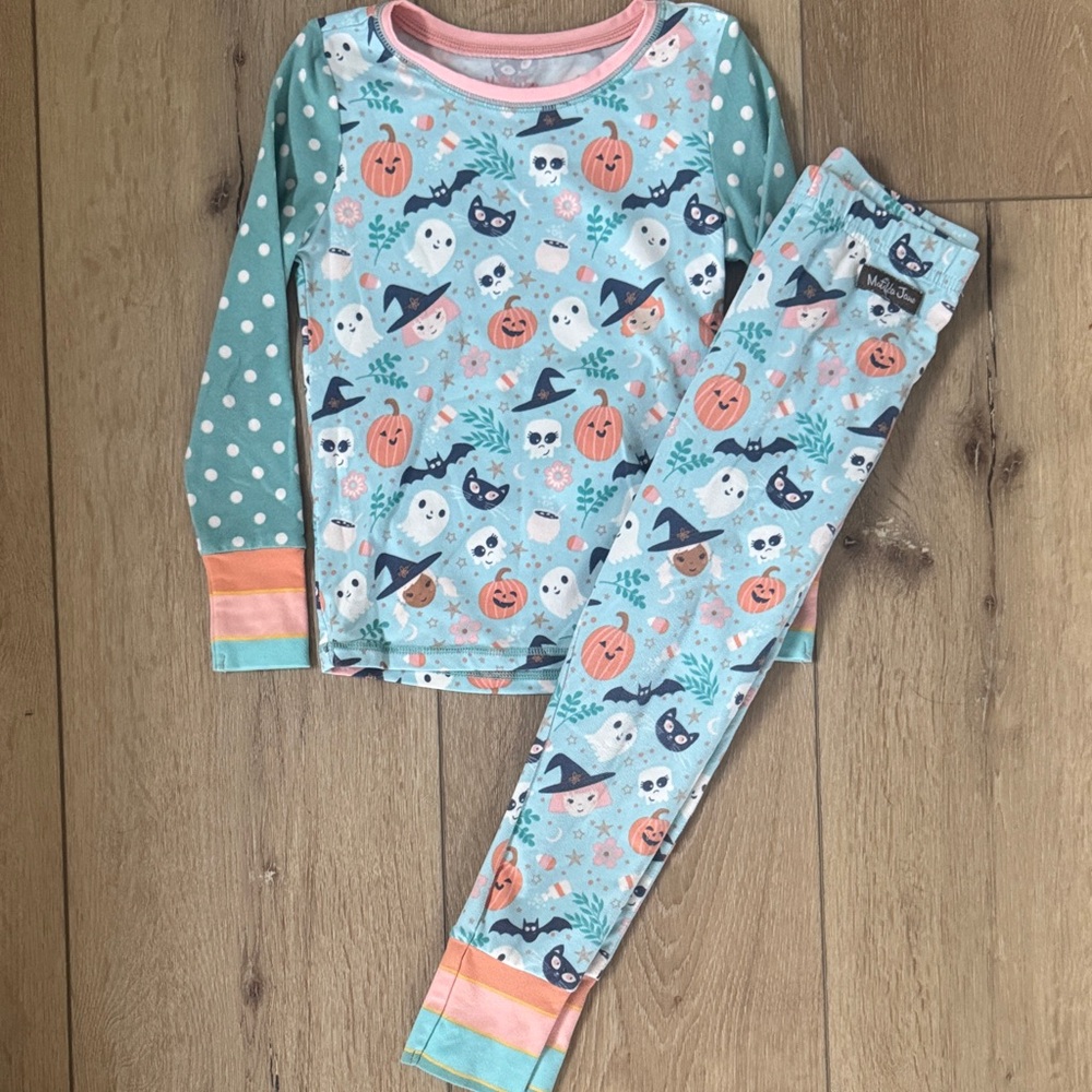 Matilda Jane Teal and Pink Halloween Pajama Set